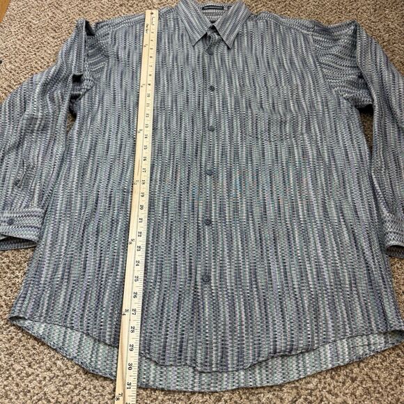 Jhane Barnes Geometric Men’s Button Shirt Sz M Woven In Japan Long Sleeve EUC - Picture 7 of 11